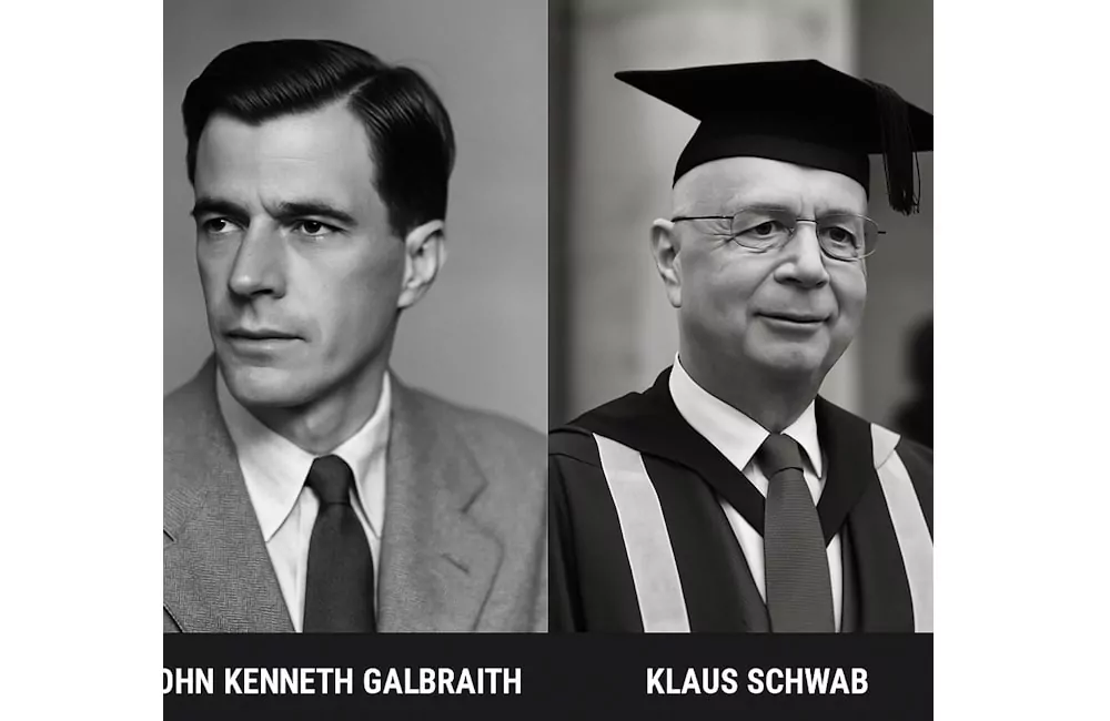 John Kenneth Galbraith et Klaus Schwab l’alliance fondatrice du Forum économique mondial