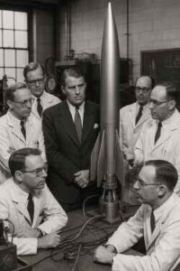 Wernher von Braun (au centre) opération Paperclip